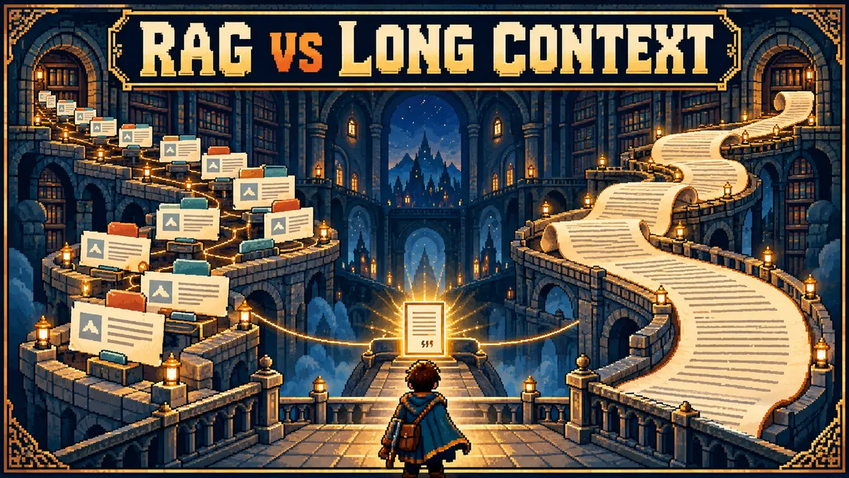A branching path between a library index and a long open scroll