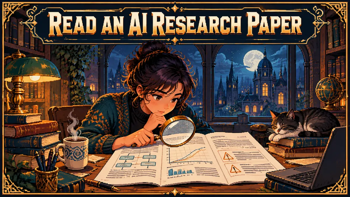An open AI research paper with one annotated result table and a pencil