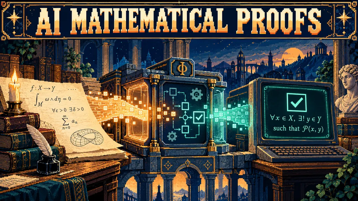 An abstract mathematical proof where a handwritten page meets verified code